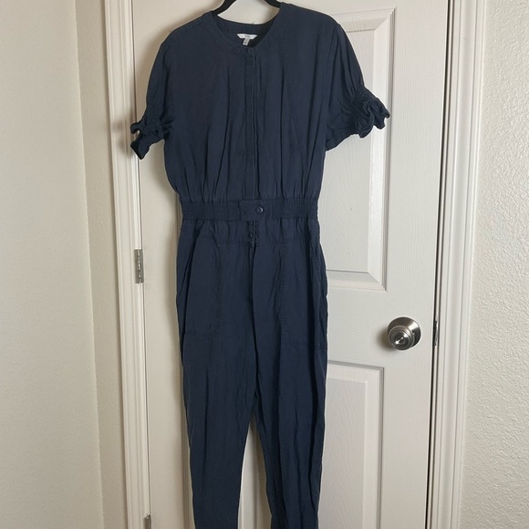 Joie Women's Navy Jumpsuit linen blend size large - Picture 2 of 16